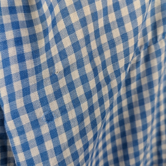 Models Coat Blue White Gingham Plaid House Coat House Dress Owl Bird Applique - Picture 7 of 9